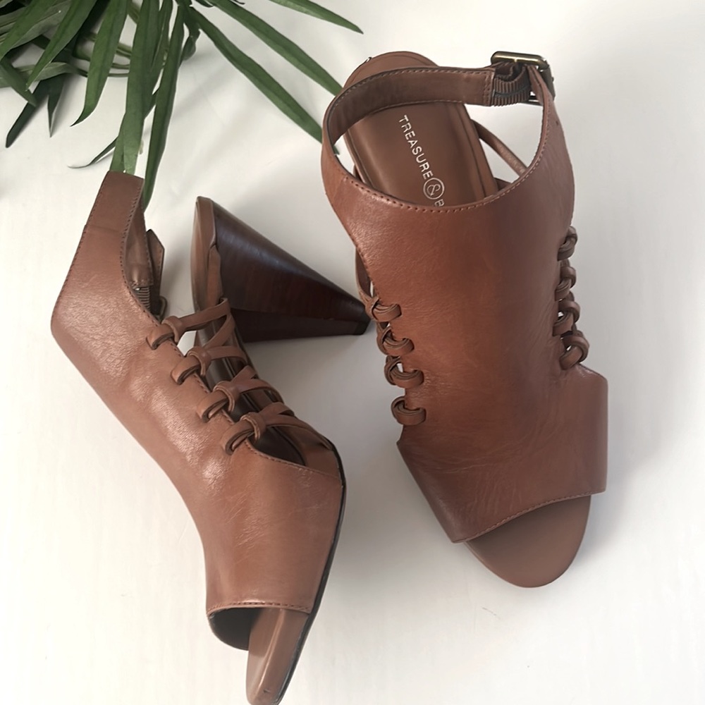 Treasure & Bond Brown Open-Toe Heels - Picture 1 of 16